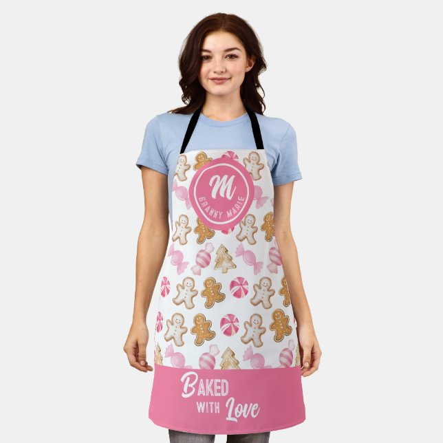 Personalisiert für Oma Gingerbread & Sugarplum Schürze (Getragen)