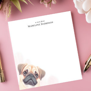 Personalisiert für süße Fawn-Pug-Hunde Liebhaber Notizblock