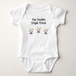 Personalisiert für Triplet Girls, Geschenkidee, Baby Strampler