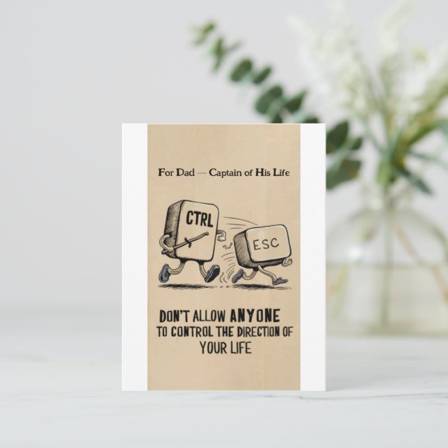 Personalisiert für Vater Kapitän seiner Lebenspost Postkarte (Stehend Vorderseite)