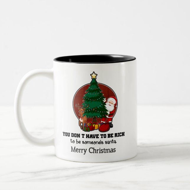 Personalisiert für Weihnachten Zweifarbige Tasse (Links)