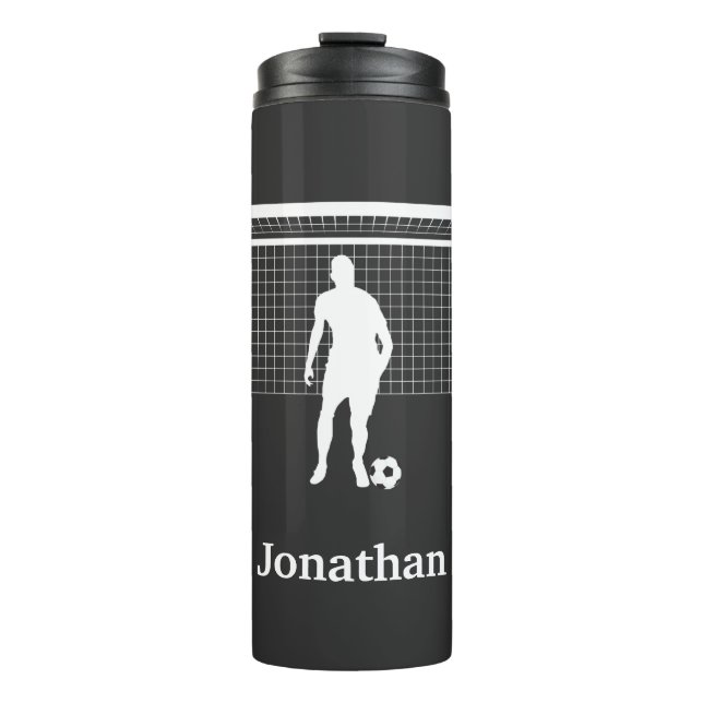 Personalisiert Fußball-Ball für Fußballspieler Thermosbecher (Vorderseite)