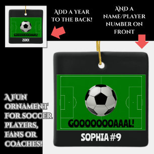 Personalisiert Fußball/Futbol GOAL! Name Team Numm Keramikornament