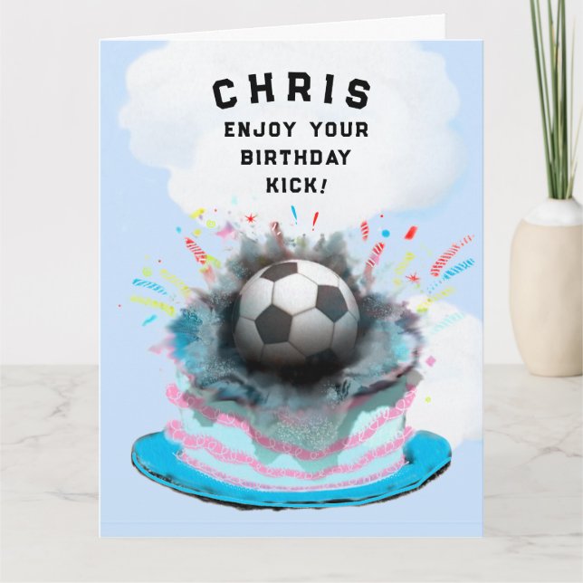 Personalisiert-Fußball-Geburtstagskarte Karte (Vorderseite)