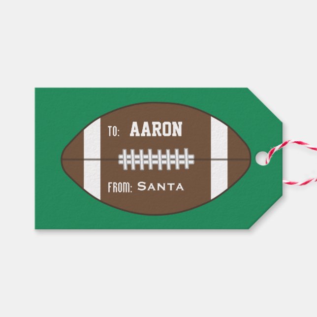 Personalisiert Fußball Weihnachtsgeschenktasten Geschenkanhänger (Vorderseite (Horizontal))