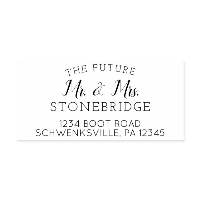 Personalisiert Future Mr. & Mrs. Address Permastempel (Design)