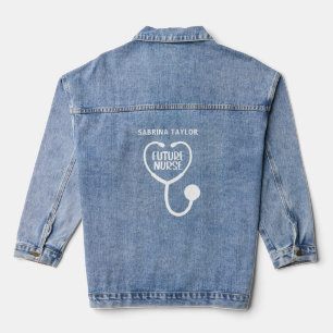 Personalisiert Future Nurse Stethoscope Jeansjacke