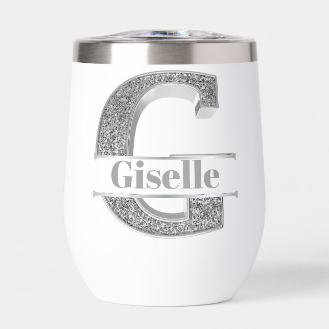Personalisiert G Initial Silver Monogram Ihr Name (Vorderseite)