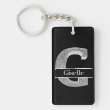 Personalisiert G Initial Silver Monogram Ihr Name