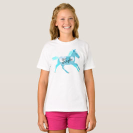 Personalisiert Galloping Turquoise Pony Tshirt