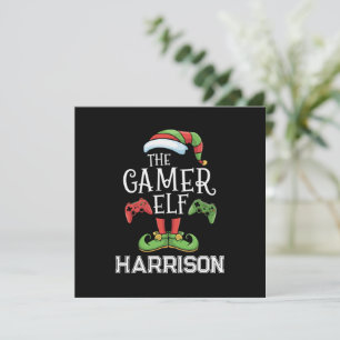 Personalisiert Gamer Elf Christmas Video Gaming Feiertagskarte