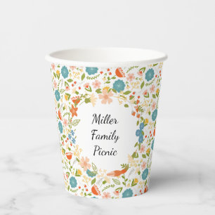 Personalisiert Garden Party Blumenpapier Cup Pappbecher