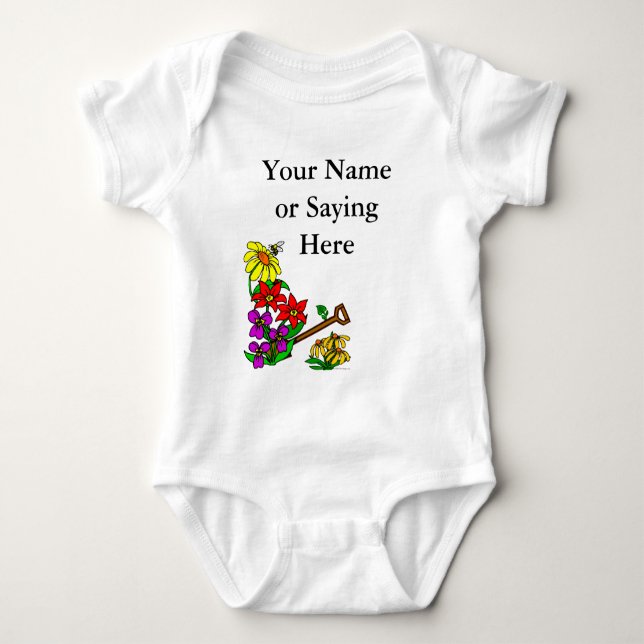 Personalisiert Gardener Sprichwort Baby Strampler (Vorderseite)