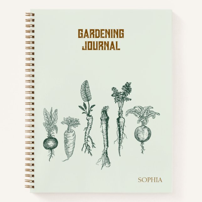 Personalisiert Gartenblatt Notizbuch (Vorderseite)