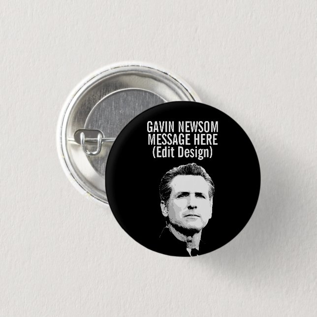 Personalisiert Gavin Newsom Button (Vorne & Hinten)