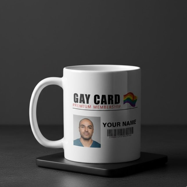 Personalisiert Gay Card Premium-Mitgliedschaftside Kaffeetasse (Von Creator hochgeladen)