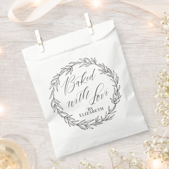 Personalisiert gebacken mit Liebe Elegant Geschenktütchen (Ausgeschnitten)