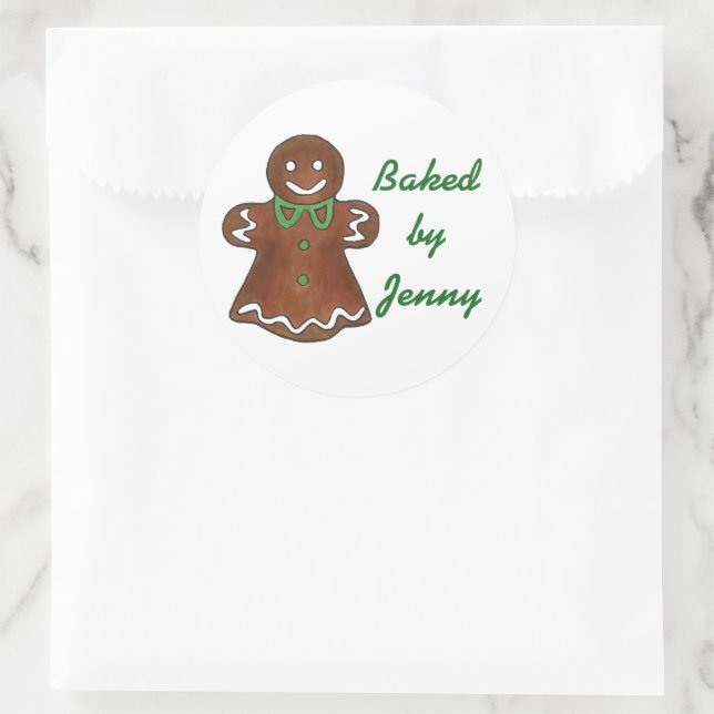 Personalisiert gebacken von Lebkuchen hausgemacht Runder Aufkleber (Tasche)