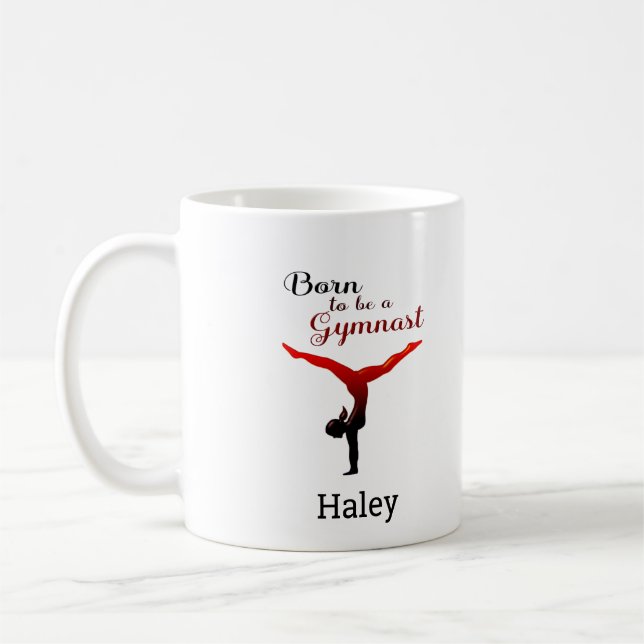 Personalisiert Geboren, Gymnast zu sein Kaffeetasse (Links)