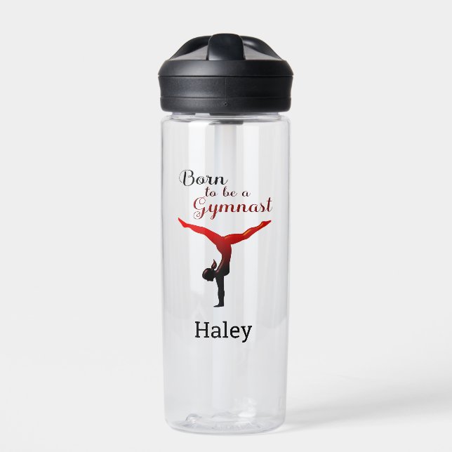 Personalisiert Geboren, Gymnast zu sein Trinkflasche (Vorderseite)