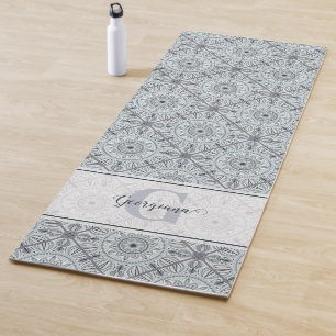 Personalisiert geflorale Harmonie Gray Mandala Yogamatte