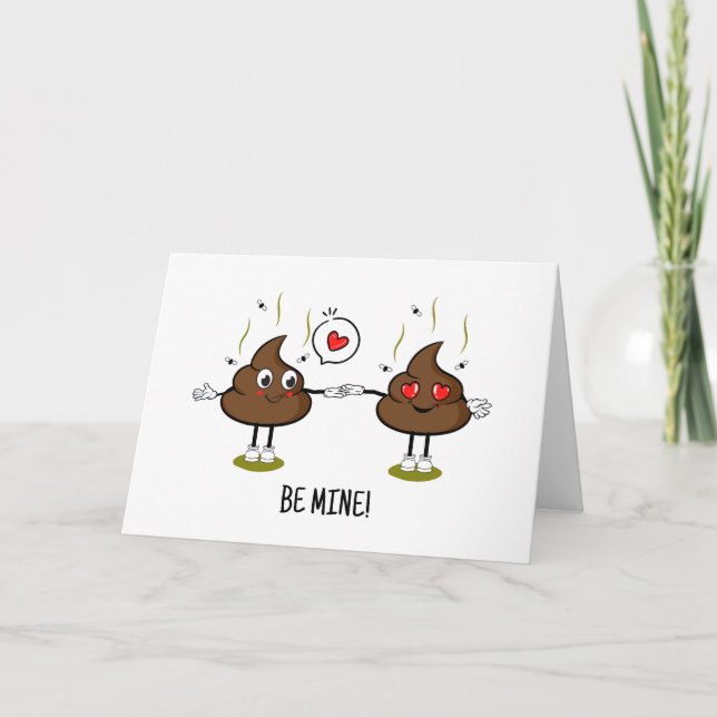 Personalisiert Gekackt Emoji Liebe Couple Feiertagskarte (Vorderseite)