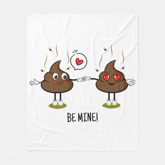 Personalisiert Gekackt Emoji Liebe Couple Fleecedecke (Vorderseite)