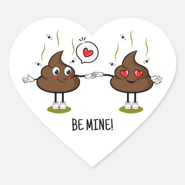 Personalisiert Gekackt Emoji Liebe Couple Herz-Aufkleber (Vorderseite)