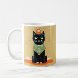 Personalisiert gelangweilte Schwarze Katze Weihnac Kaffeetasse