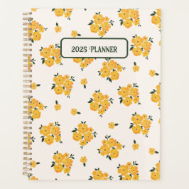 Personalisiert-Gelb-Blumenblatt 2025 Planer
