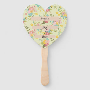 Personalisiert-gelb-rosa-grüne Floralien Fächer