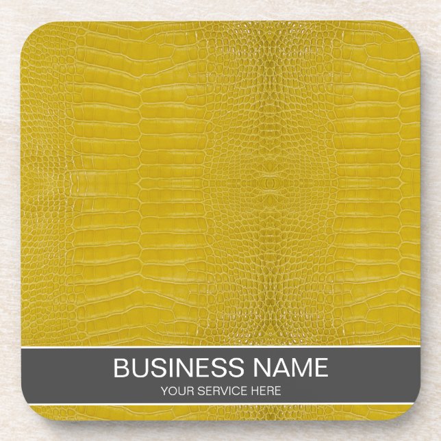 Personalisiert-Gelbe Alligator-Textur Druck Getränkeuntersetzer (Vorderseite)