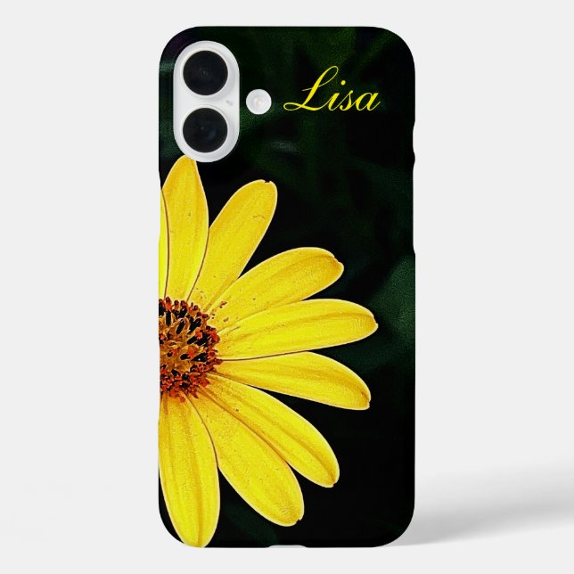 Personalisiert-Gelbe Blume Apple iPhone Case (Rückseite)