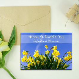 Personalisiert Gelbe Daffodils St. David's Day Karte