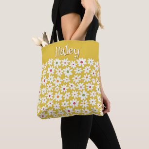 Personalisiert-Gelbe Daisy-Tasche Schultertasche Tasche