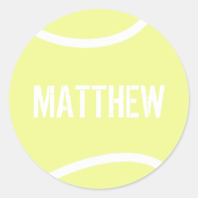 Personalisiert-Gelbe Tennisball Runder Aufkleber (Vorderseite)