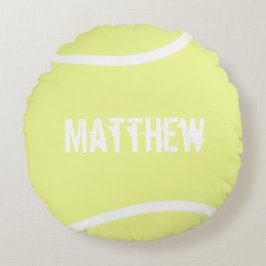 Personalisiert-Gelbe Tennisball Rundes Kissen