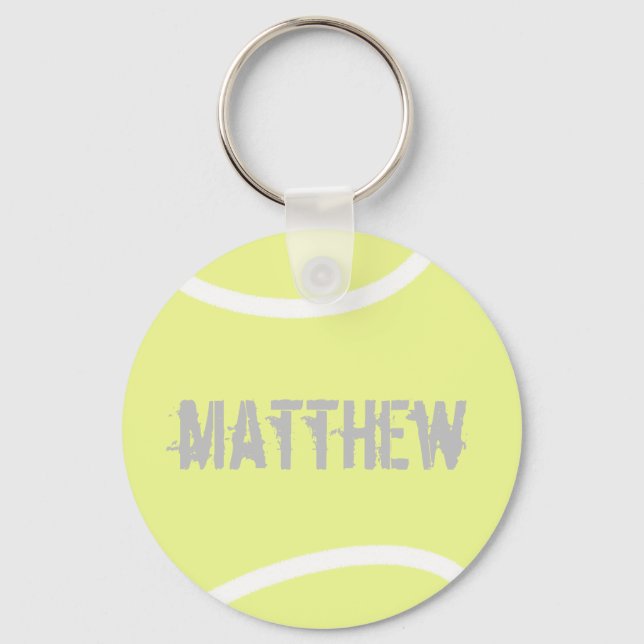 Personalisiert-Gelbe Tennisball Schlüsselanhänger (Vorderseite)