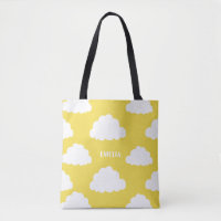 Personalisiert-Gelbe Tüte-Tasche mit weißer Wolke