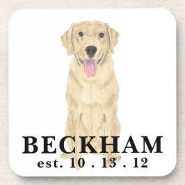 Personalisiert-gelbes Labrador Getränkeuntersetzer
