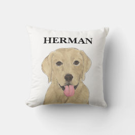 Personalisiert-gelbes Labrador Kissen