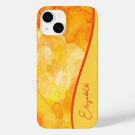 Personalisiert Gelborange Farbe Case-Mate iPhone 14 Hülle