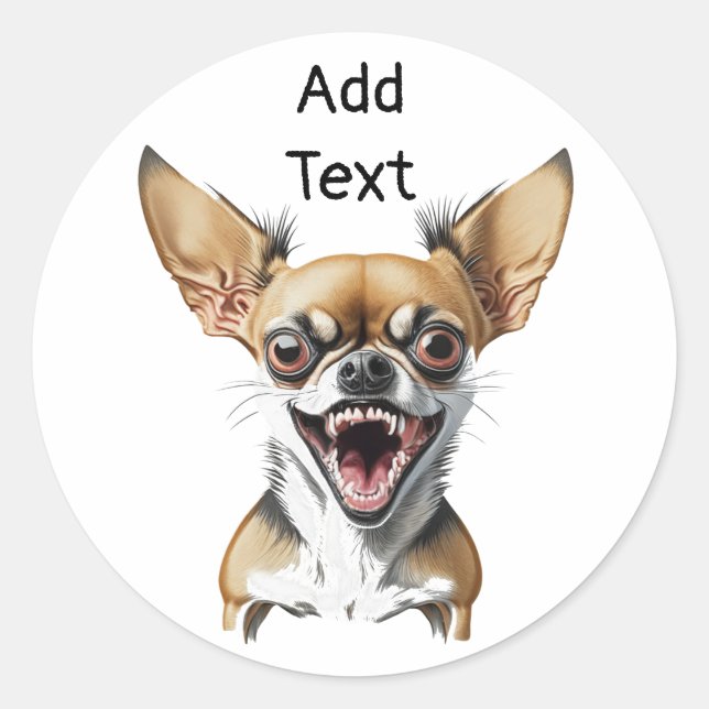 Personalisiert Gemein Chihuahua | Funny Dogs Runder Aufkleber (Vorderseite)