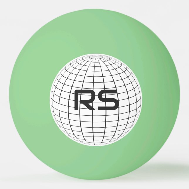 Personalisiert Geometrische Globe Monogram-Golfbäl Tischtennisball (Vorderseite)