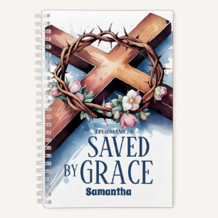 Personalisiert Gerettet durch Grace Christlich Jou Notizbuch