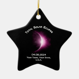 Personalisiert GESAMT SOLAR ECLIPSE 2024 Keramik S Ornament