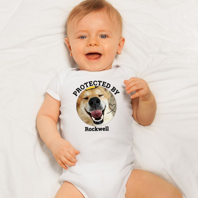 Personalisiert geschützt durch Foto von Hunden Baby Strampler (Von Creator hochgeladen)