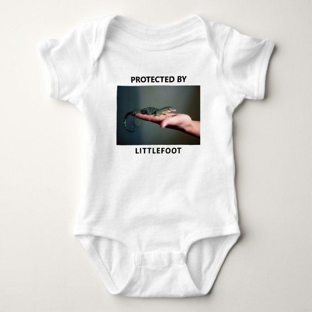 Personalisiert geschützt durch Lizard Haustier Fot Baby Strampler (Vorderseite)
