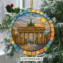 Personalisiert gestanztes Glas Berlin Ornament, De Keramik Ornament