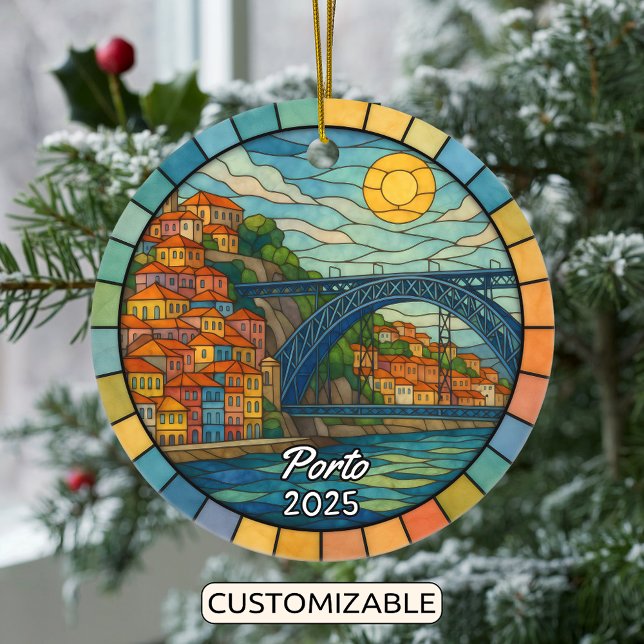 Personalisiert gestanztes Glas Porto, Portugal Keramik Ornament (Von Creator hochgeladen)